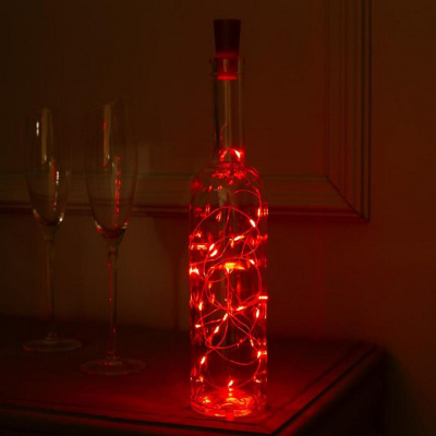 Гирлянда на батарейках пробка 2 м, красный, 20 LED 2433904      