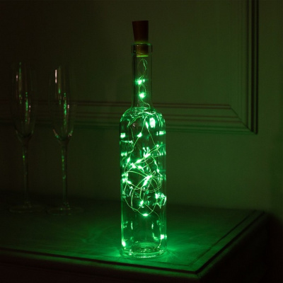 Гирлянда на батарейках пробка 2 м, зеленый, 20 LED 2433905   