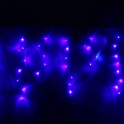 Гирлянда эл. бахрома 3 м (50*30), 120 LED, IP20, синий, прозрачный провод 183-251