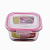 Контейнер 800мл стекл квадр розовый Контейнер 800мл стекл квадр розовый