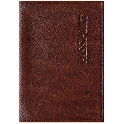 Обложка для паспорта "Бизнес" кожзам, коричневый 254218