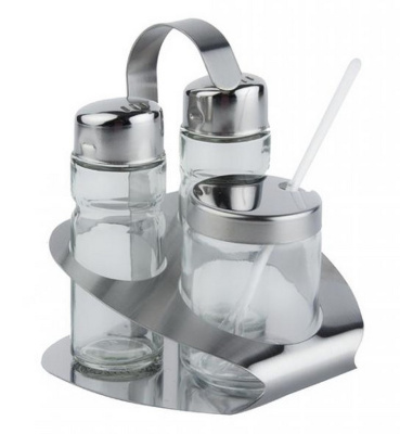 Набор для специй 3 предмета: мет/стек