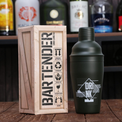 Шейкер 550 мл "Drink", черный