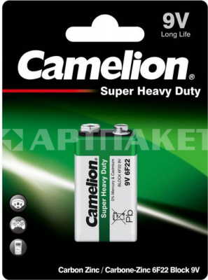 Батарейка Camelion HEAVY DUTY Green 6F22 BL1