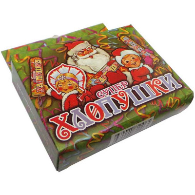 Набор хлопушек 3 шт, 10 см, конфетти (бумага), микс, "Супер" ТР106