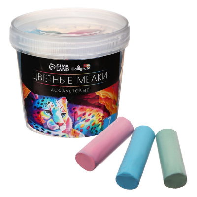 Мелки цветные д/асфальта 7 шт. Calligrata TOP