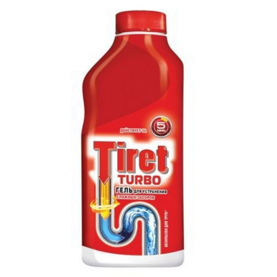 Средство для устранения засоров Тирет-гель 500мл. турбо