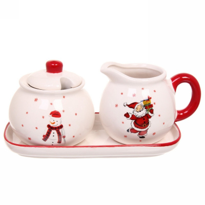 Сахарница 200мл и соусник 200мл керамические на подставке "Новогодняя мечта"