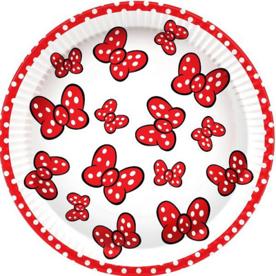 Тарелка бум. 23 см. праздничная /6шт/ Бантики