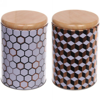 Банка д/продуктов 1,4л металлическая "Geometry" 