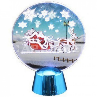 Светильник акриловый "Дед мороз в санях"